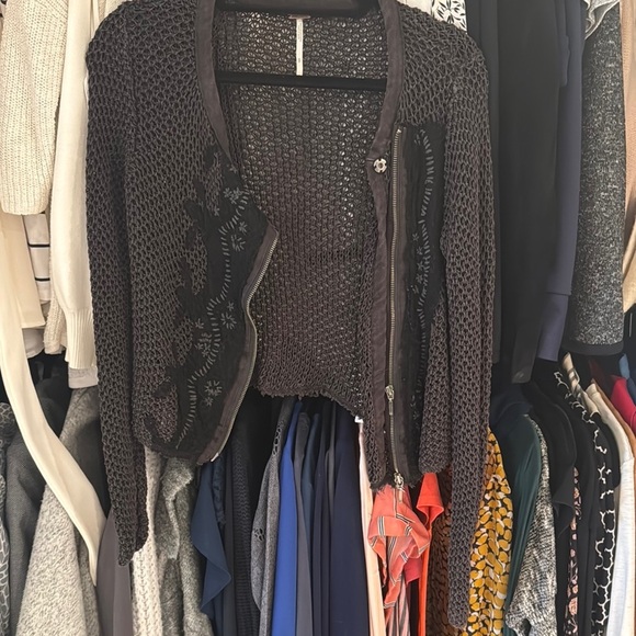 Black Open Knit Jacket - Picture 2 of 5